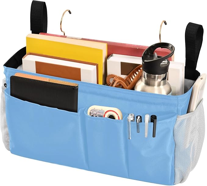 KOPIRIT Lake Blue Bedside Caddy Storage Bag Bedside Organizer - Image 3
