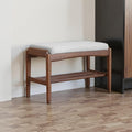 Black Walnut Shoe Bench Assembled, Solid Wood Shoe Rack Bench by Vadisun