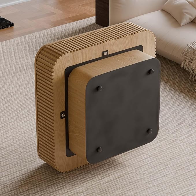 Square Small Coffee Table with Storage, Modern Wooden Coffee Table with Solid - Image 6