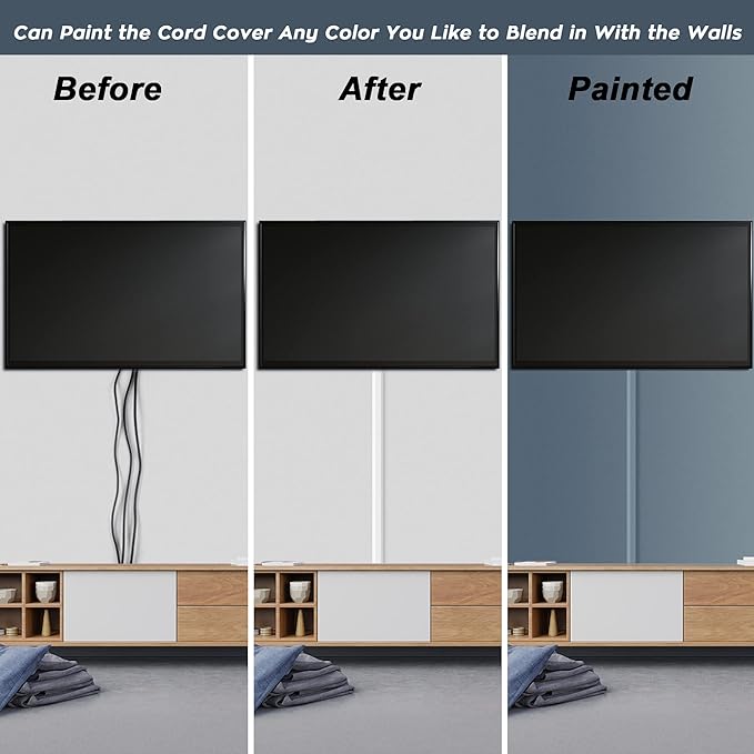 YCLYC Cord Covers - 63in Paintable TV Cable Hider Kit - Image 6