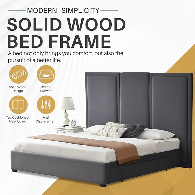 YUHUASHI King Size Bed Frame - Image 5