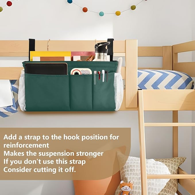 KOPIRIT Navy Cyan Bedside Caddy Storage Bag Bedside Organizer - Image 6