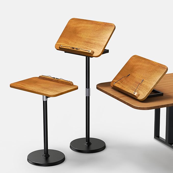 NAMON 2 in 1 Dual-use Music Stand & Desktop Book Stand, 100% Solid Wood by NAMON