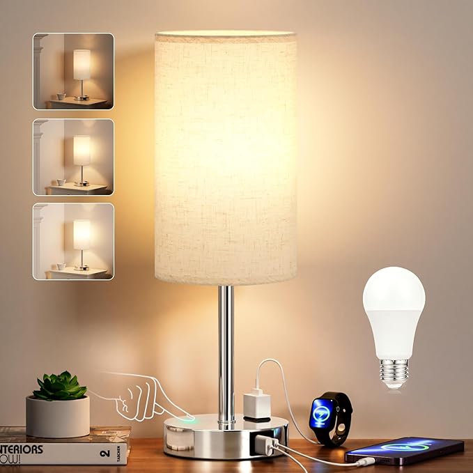 17.4Inch Bedside Touch Table Lamps - Image 7