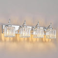 BBLLWJ Modern Bathroom Vanity Light 4-Light Chrome Crystal Light Fixtures Over by BBLLWJ