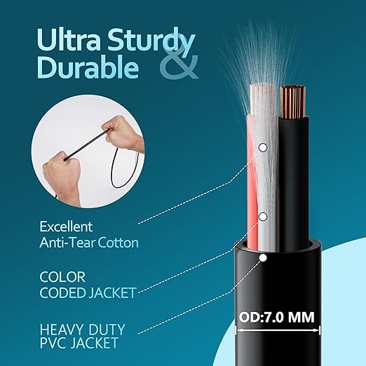 HiFind 16/2 Gauge Speaker Wire Cable 200 Ft-Tinned OFC Copper-UL CL3 Rated- - Image 4