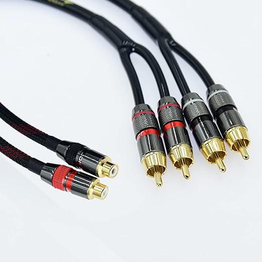 Arklove 7ft Shielded RCA Splitter Subwoofer Stereo Audio Video Cable 1 Female - Image 3