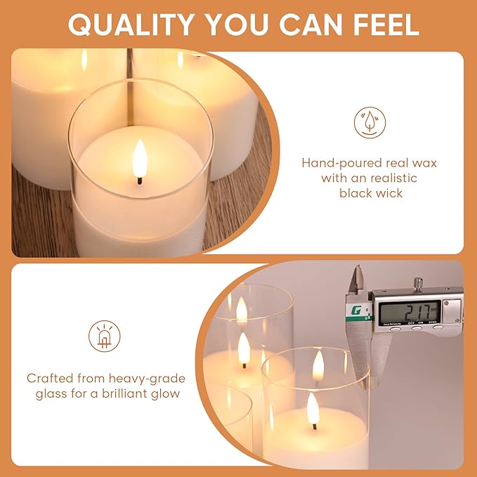 Eywamage Clear Glass Flameless Candles - Image 4