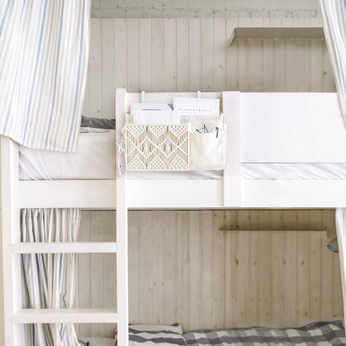 Mkono Bedside Caddy Hanging Organizer, Boho Macrame Storage - Image 2
