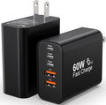 2-Pack 60W USB C Charger Block, 5-Port Fast Wall Charger Station, PD 3.0 & QC by TZBAY