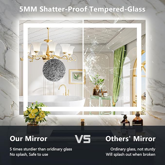 YEELAIT 44x30 Inch LED Bathroom Mirror - Image 6