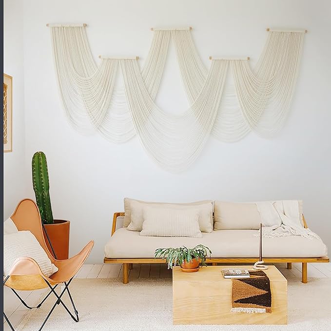 IOWER Macrame Wall Hanging Large Wall Home Decor Modern Fiber Wall Art - Image 2