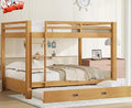 Upgraded Version Thicken Solid Wood Queen Over Queen Bunk Bed by SIMPLEZC
