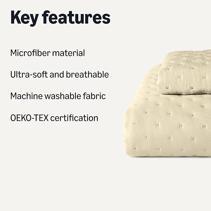 Amazon Basics Brushed Microfiber Quilt Set, Extra Soft - Image 2