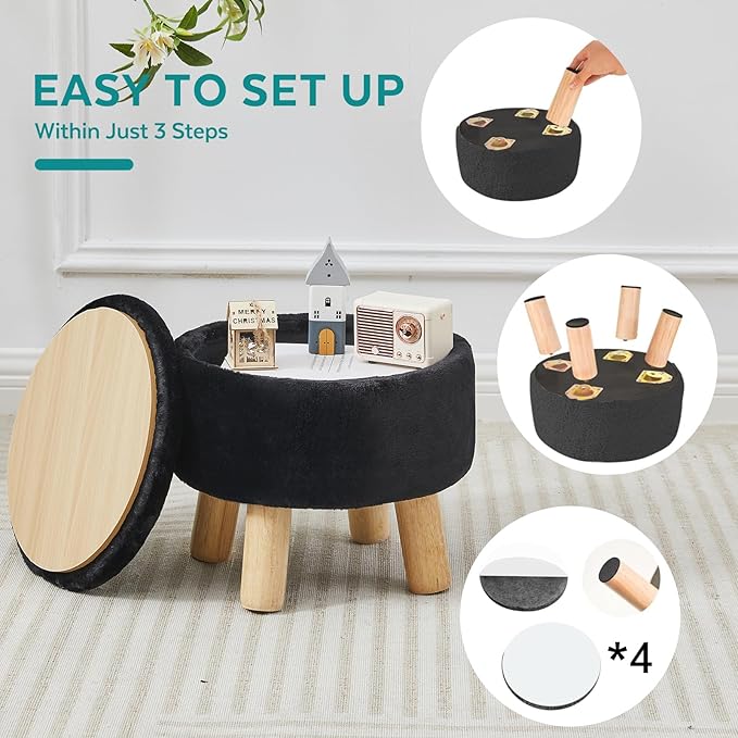 FIMIVIBI Small Foot Stool Ottoman - Image 4