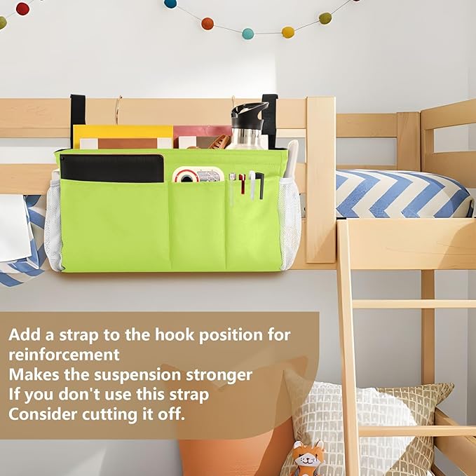 KOPIRIT Neon Yellow Bedside Caddy Storage Bag Bedside Organizer - Image 6