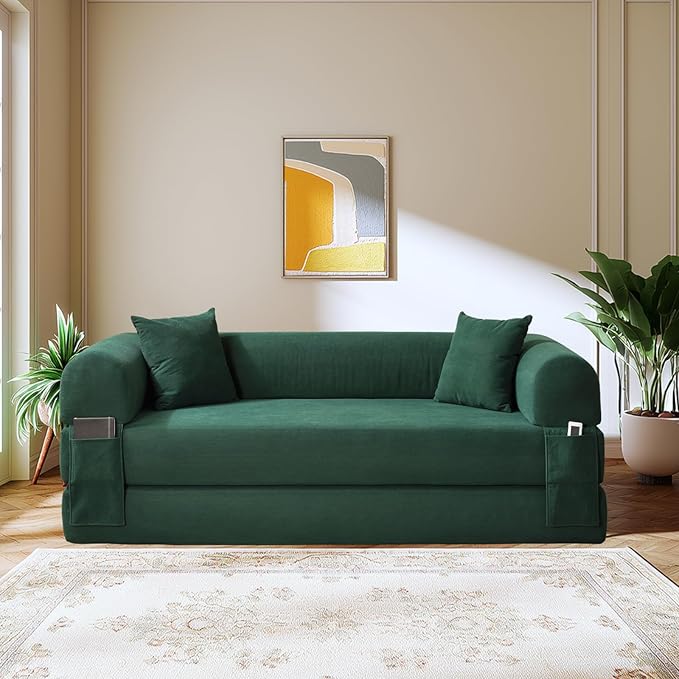 Convertible Sleeper Sofa Bed, Corduroy Pull Out Couch - Image 2