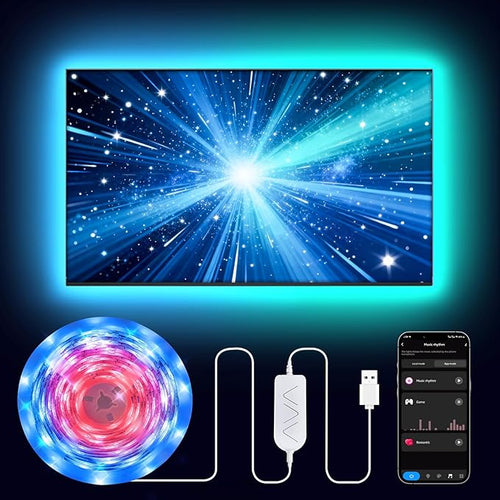 16.4ft RGB+IC LED Lights for 50-75 Inch TV, Backlight Strip Behind TV by Paklighting