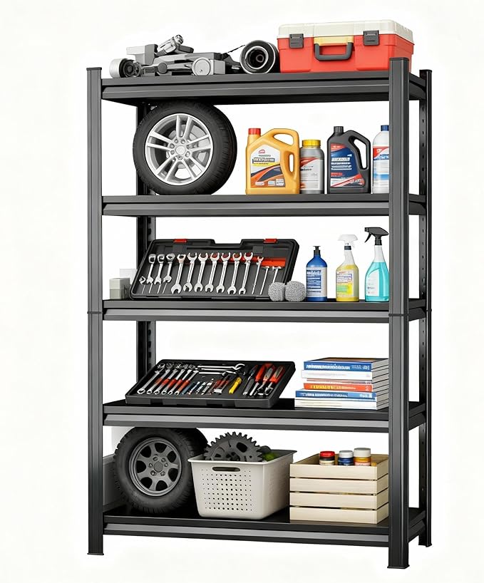 Garage Shelves, 14-48''W Heavy-Duty Storage Shelves, Double-Layer Uprights by Beaunatixx