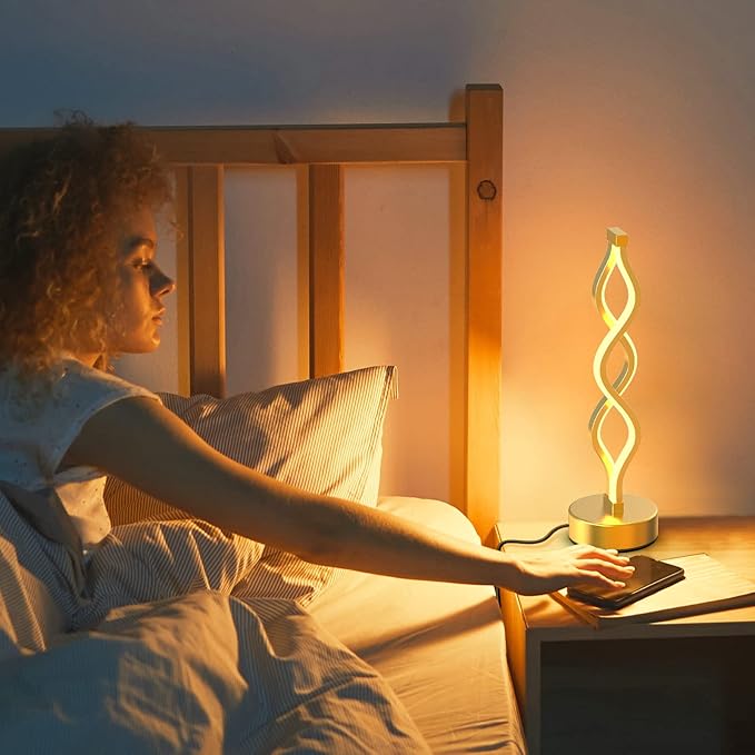 NUÜR Gold Infinity Spiral LED Table Lamp, Lamps - Image 4