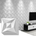 Greymond White PVC 3D Wall Panels, 33 Pack 11.8''x11.8''Geometric Design by Greymond
