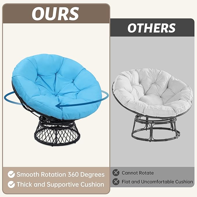 46" Giant Oversized Rattan Papasan Chair - Image 5
