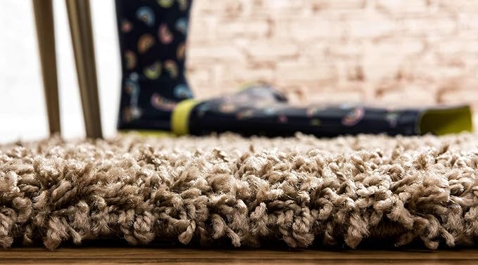 Unique Loom Solid Shag Collection Area Rug - Image 2