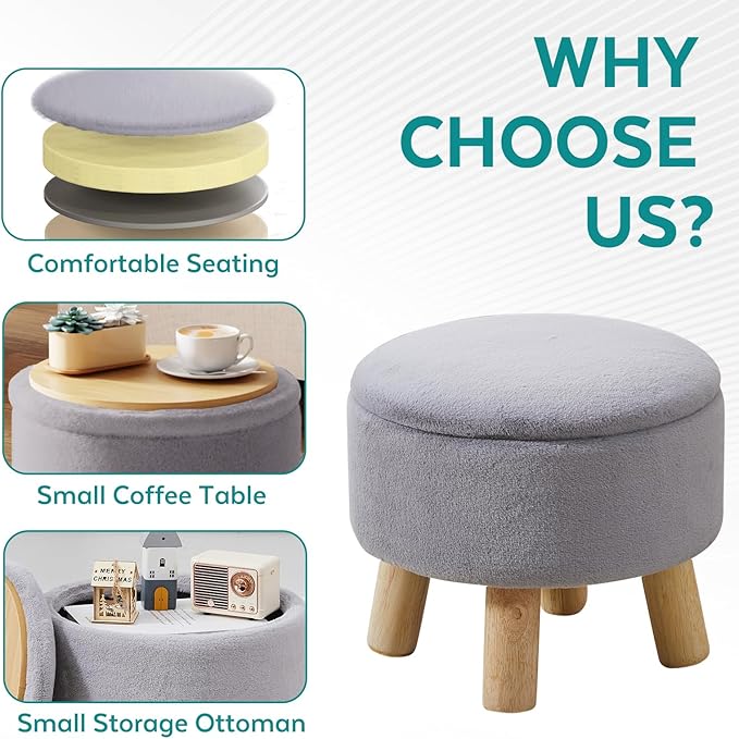 FIMIVIBI Small Foot Stool Ottoman - Image 3