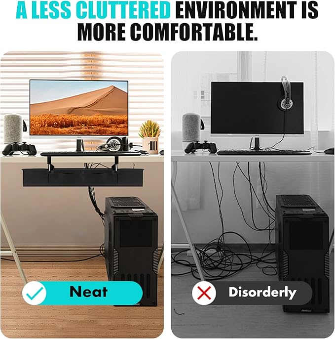 No Drill Under Desk Cable Management Tray - Image 6