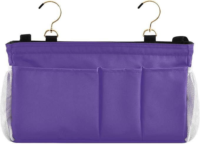 KOPIRIT Dark Purple Bedside Caddy Storage Bag Bedside Organizer - Image 2