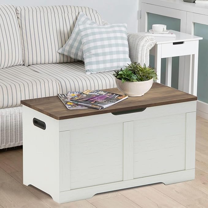 Timberer 31.5" Storage Chest, Wooden Storage Bench, Lift Top Toy Chest - Image 8