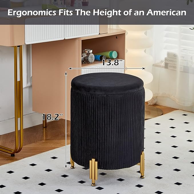 Mxfurhawa Round Ottoman Foot Stool - Image 7
