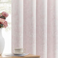 Beauoop Pink Floral Jacquard Blackout Curtains 108 Inches Long 2 Panels by Beauoop