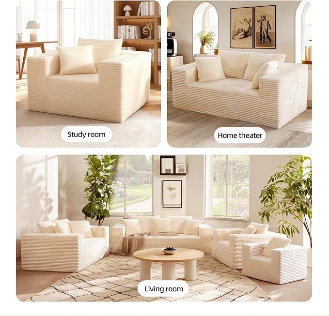 Boneless Cloud Couch Sofa, 2 Seater Deep Seat Modern Lounge Sleeper Couch - Image 9