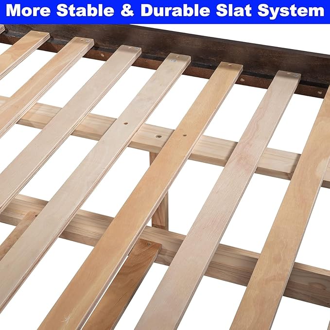 STERXONE Best Thicken Solid Wood Full Over Bunk Bed - Image 6