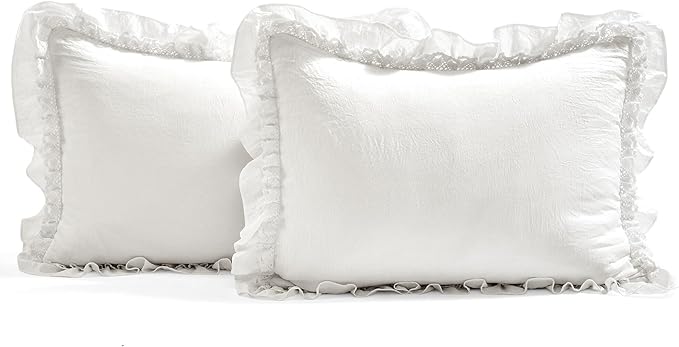 Lush Decor Ella Ruffle Lace Bedspread, 3 Piece Set, Neutral - Image 8