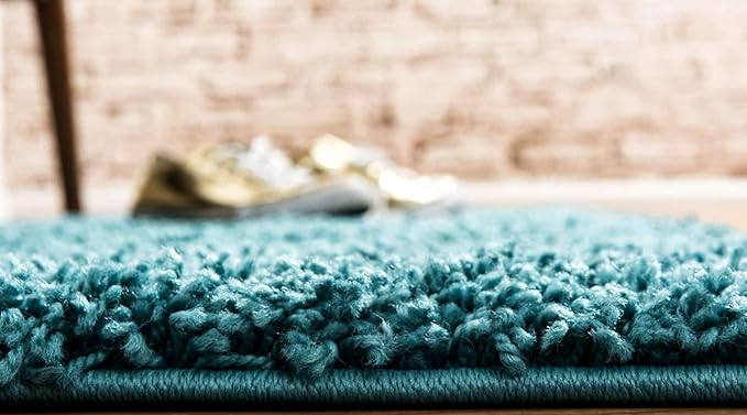 Unique Loom Solid Shag Collection Area Rug - Image 2