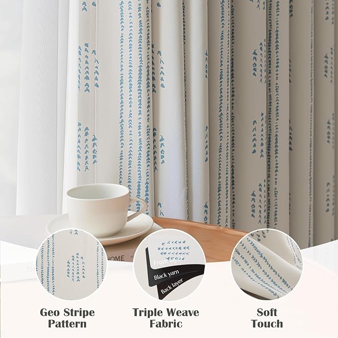 100% Boho Blackout Curtains 63 Inches Long - Image 6