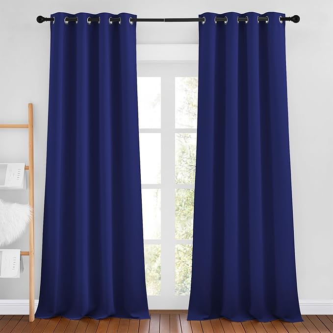 NICETOWN Navy Blue Blackout Curtains 102 inches Long, Grommet Thermal Insulated by NICETOWN