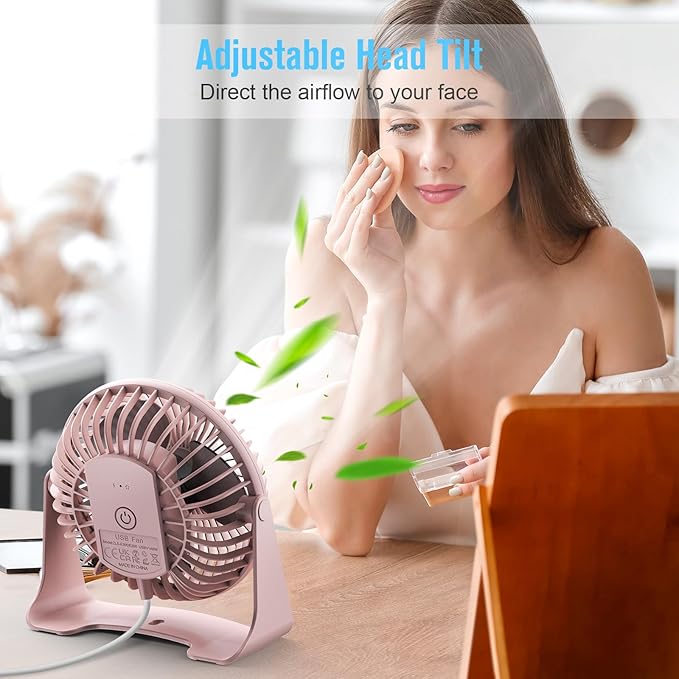 BESKAR USB Small Desk Fan, Portable Fans - Image 3