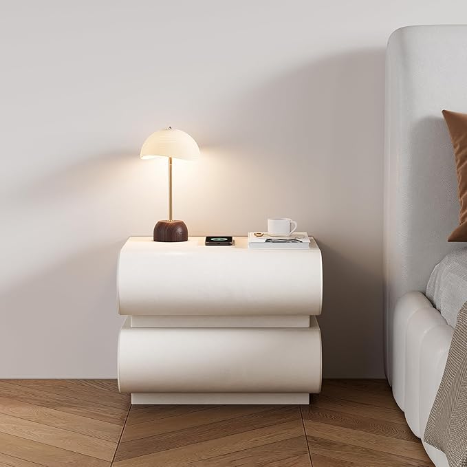 homary Smart Nightstand with Wireless Charging, USB & Type-C Ports – Modern Off - Image 7