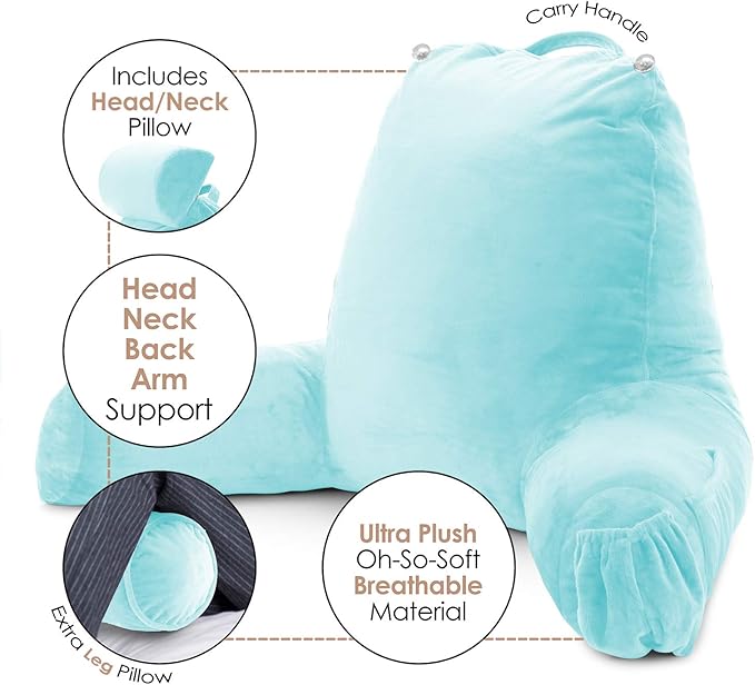 Nestl Reading Pillow with Shredded Memory Foam Includes 2 Neck and Lumber - Image 3