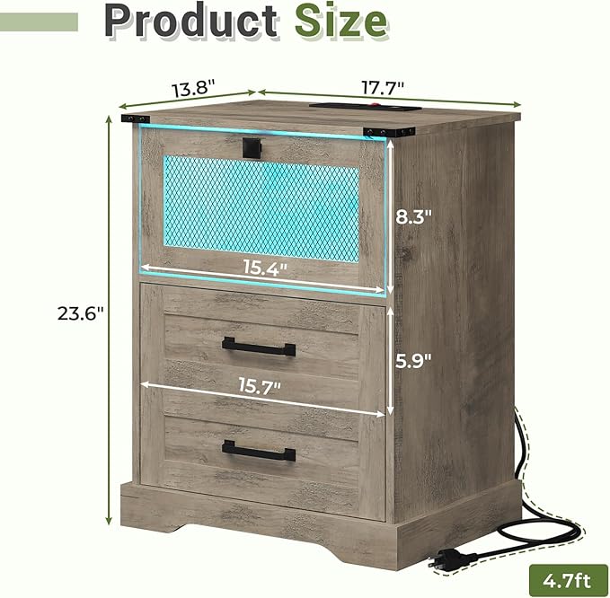 Hasuit Farmhouse Night Stand - Image 2