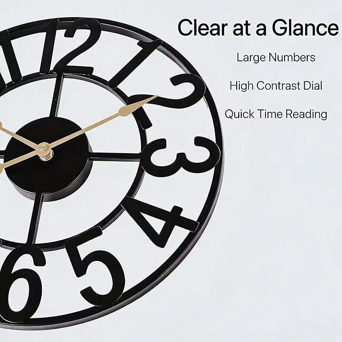 Alarmore Wall Clocks for Living Room Decor, Silent Wall Clock Battery Operated - Image 8
