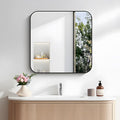 FORBATH Bathroom Mirror for Over Sink 24x24 Inch Black, Square Wall Mirror by FORBATH