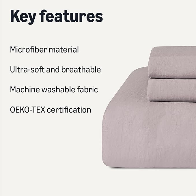 Amazon Basics Brushed Microfiber Comforter Set, Extra Soft - Image 2