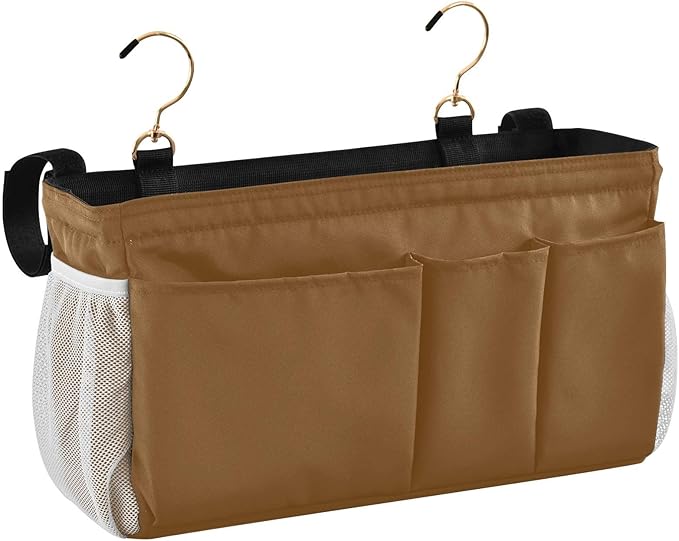 KOPIRIT Brown Bedside Caddy Storage Bag Bedside Organizer by KOPIRIT