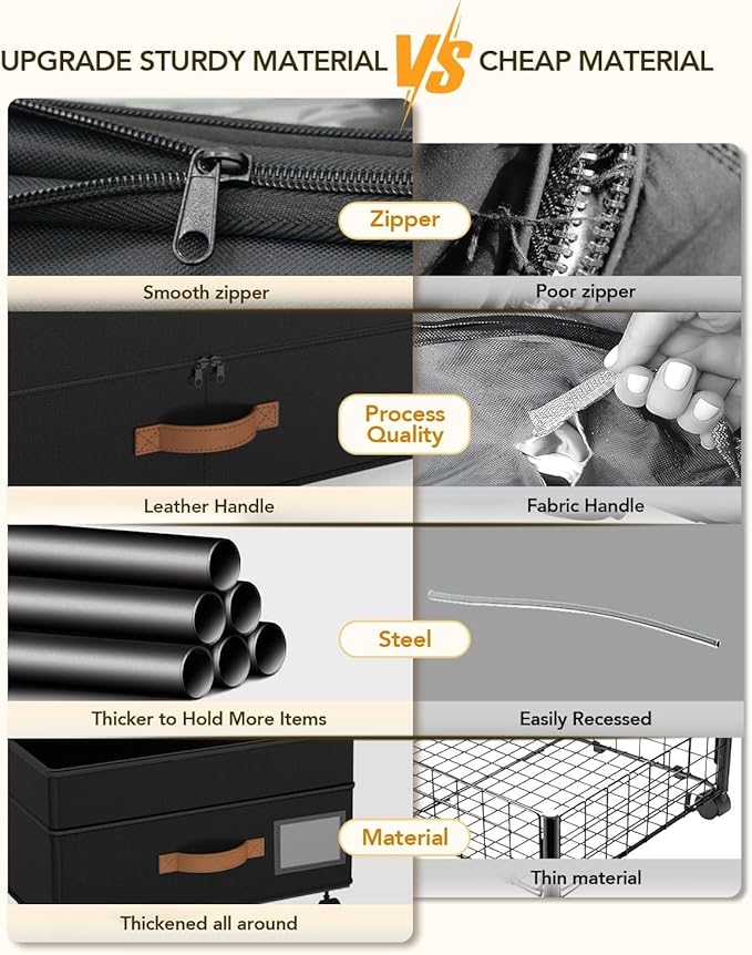 Under Bed Storage with Wheels, 72L XXL Under the Bed Storage Containers Large - Image 4