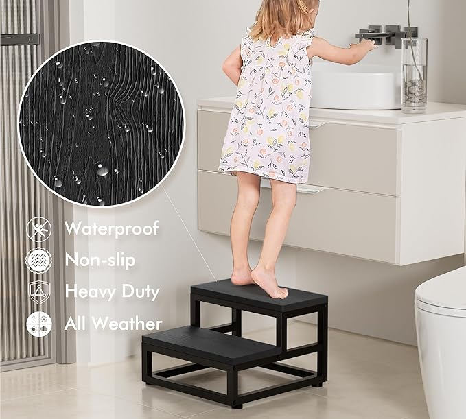 Two-Step Stool for Adults & Kids, Waterproof HDPE Bed Step - Image 3