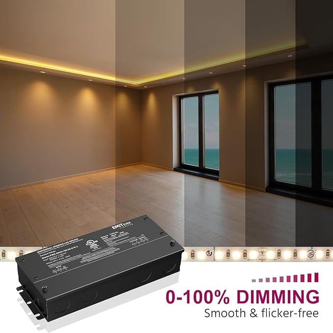EMITEVER Dimmable Led Driver, 2 Packs 100W AC 110V-277V to DC 24V Transformer - Image 6